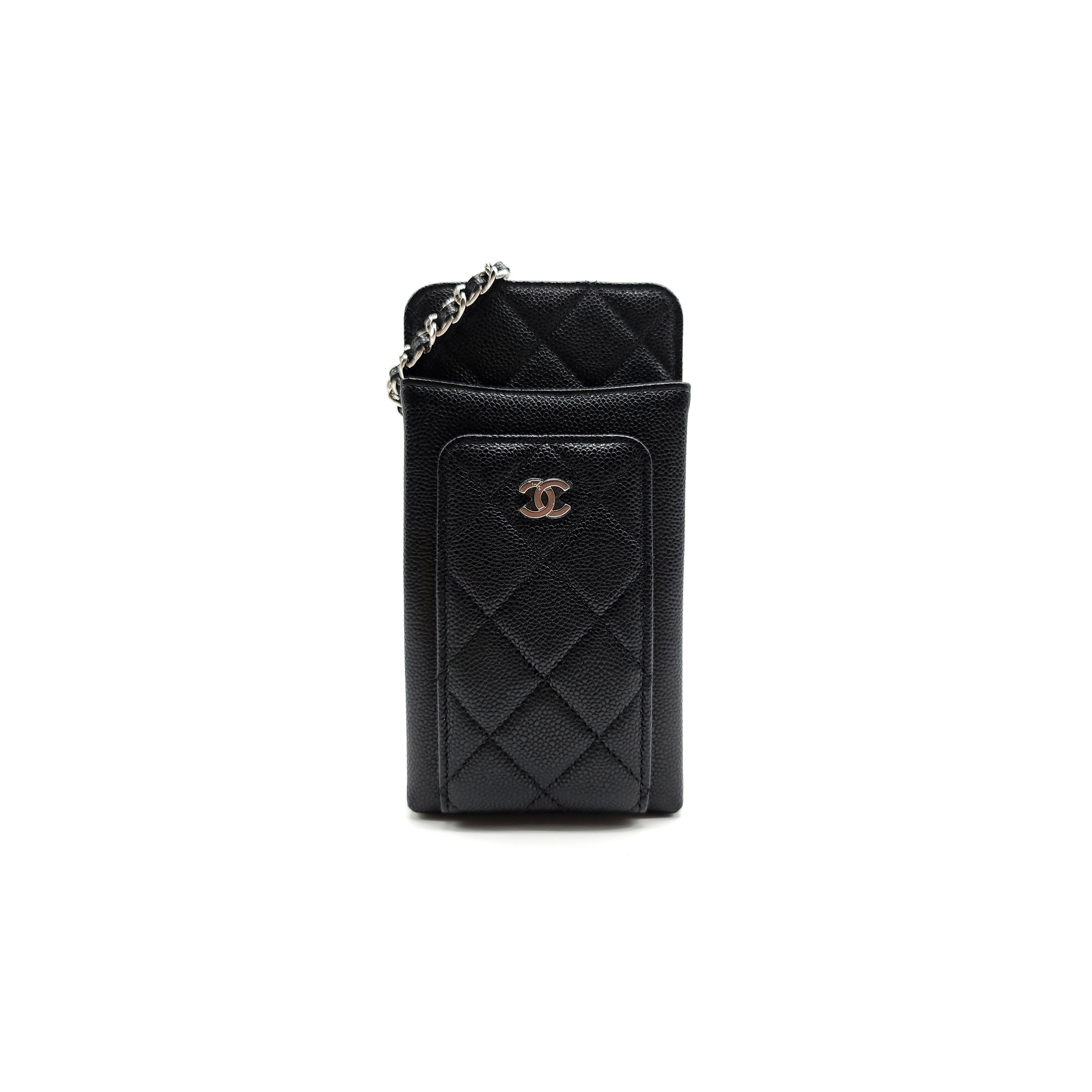 Ch*el master caviar quilted cc phone holder black (18*10*3cm)